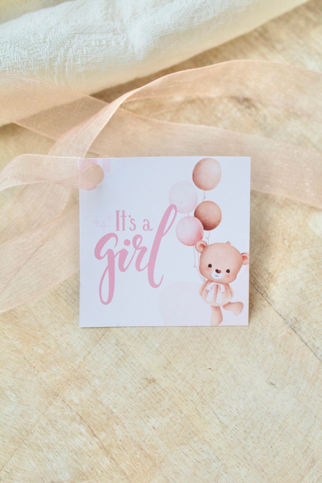 It's a girl teddy bear - tags for cookies - 25pcs - WITHOUT HOLES