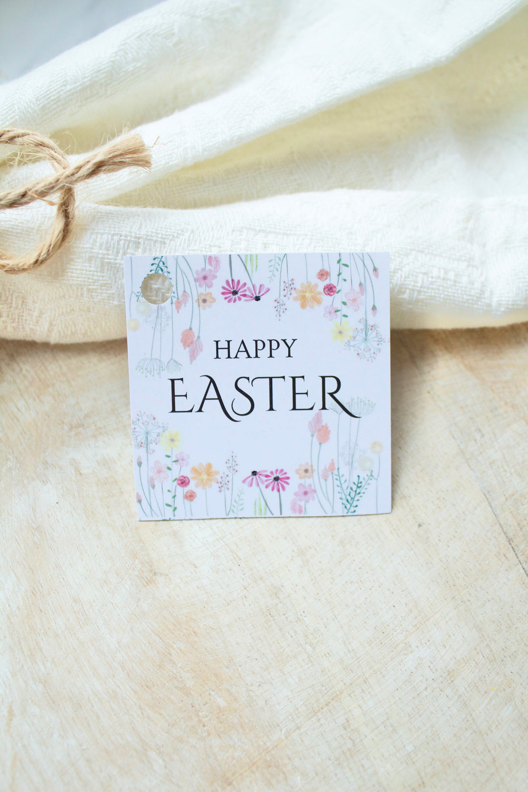 Happy Easter flowers - Easter tags for cookies - 25pcs - WITHOUT HOLES