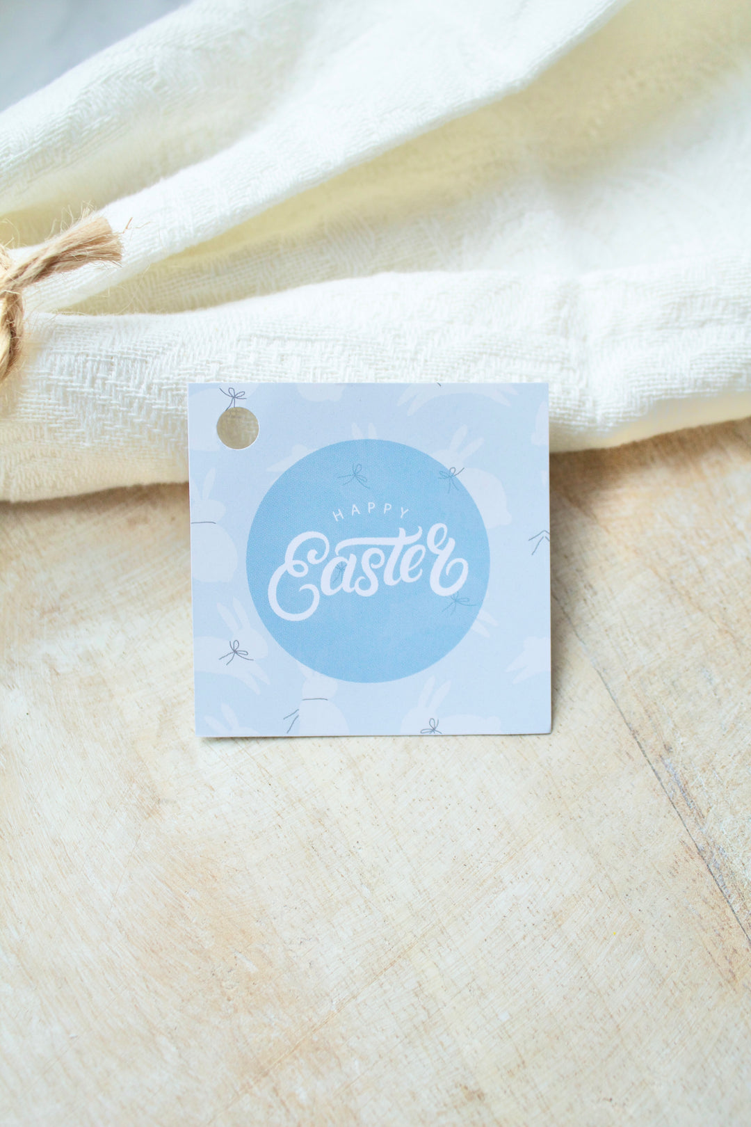 Happy Easter blue rabbits - Easter tags for cookies - 25pcs - WITHOUT HOLES