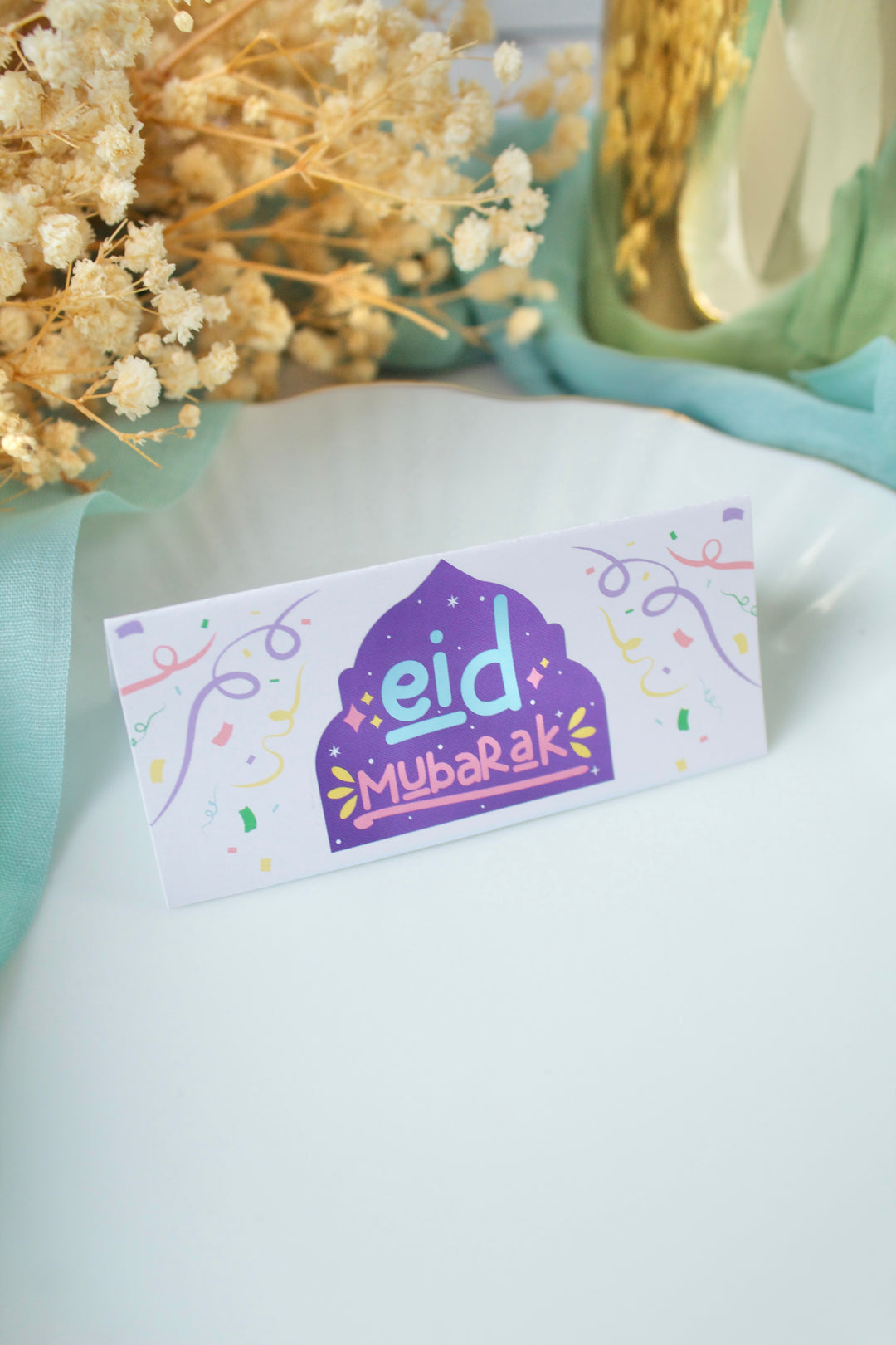 Carton sachet de bonbons - Eid Mubarak confettis - 25pcs