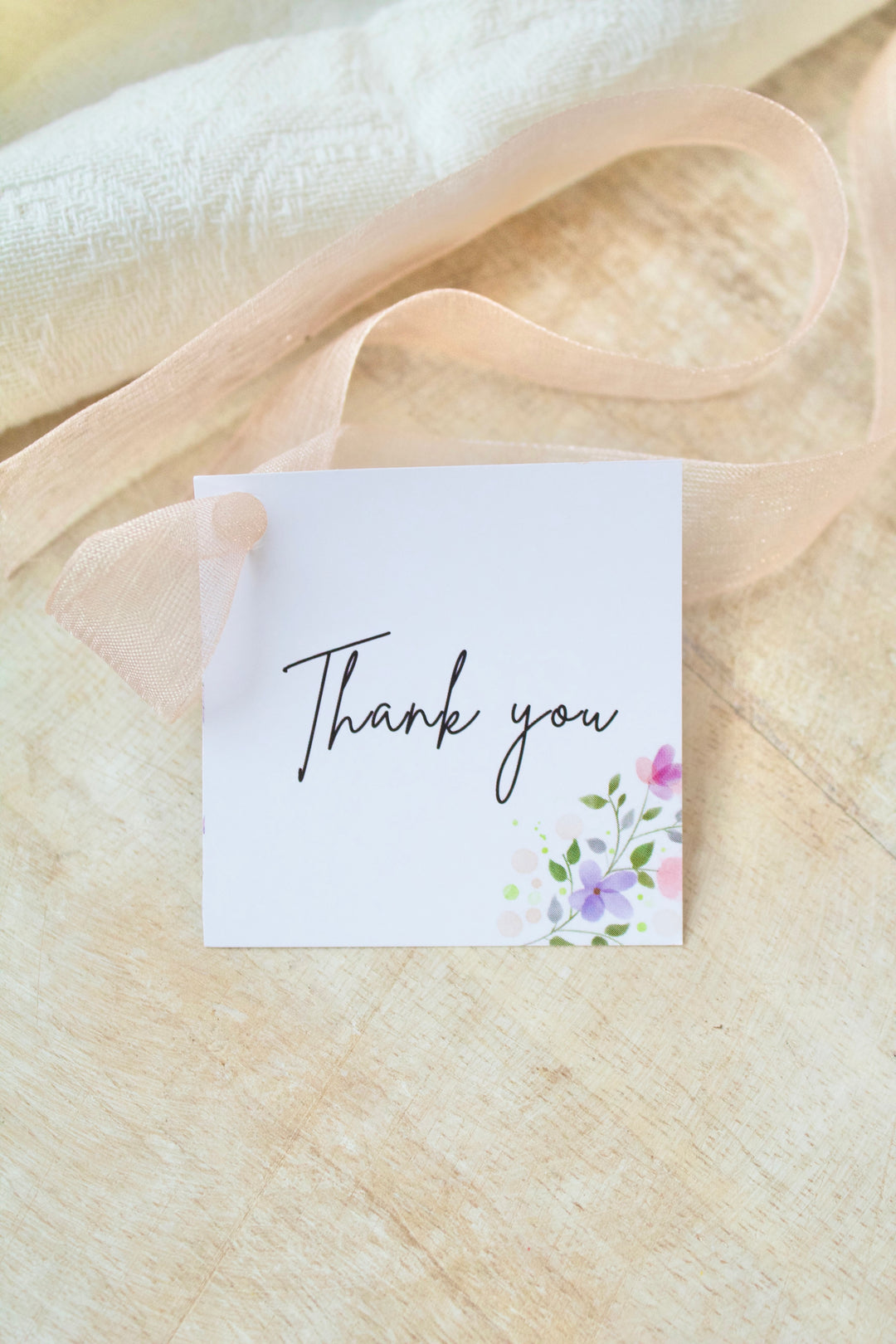 Thank you floral - tags for cookies - 25pcs - WITHOUT HOLES