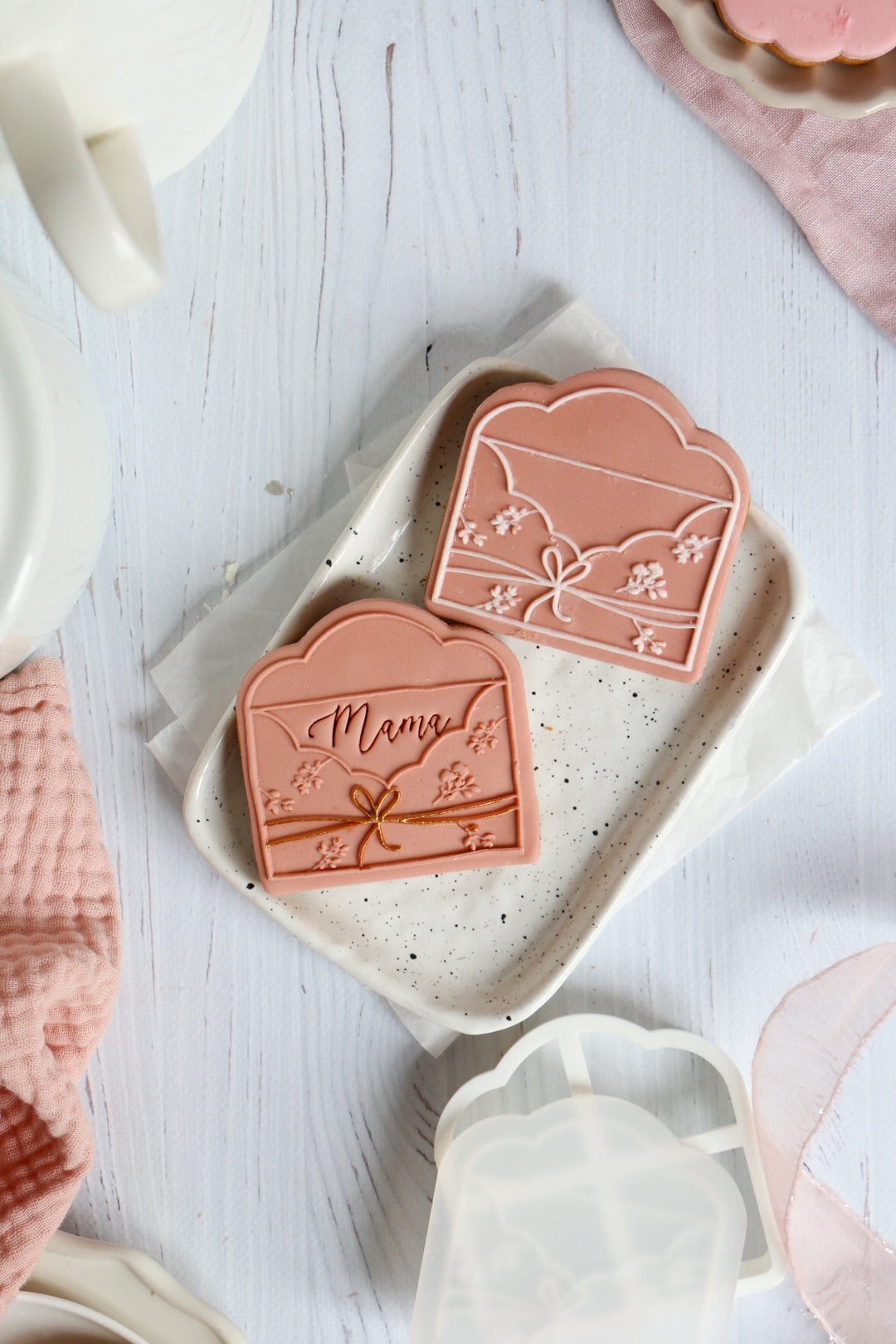 Floral letter stamp + cookie cutter