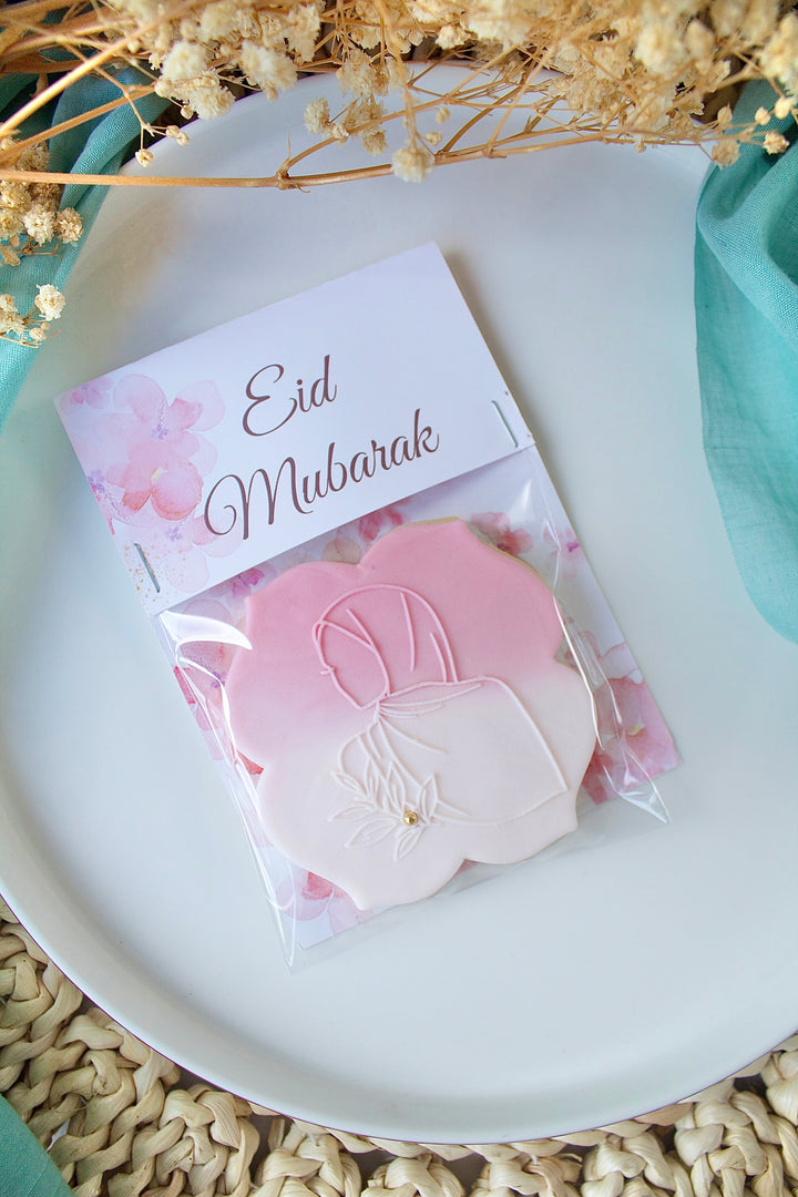Bag topper - Eid Mubarak pink floral - 25pcs