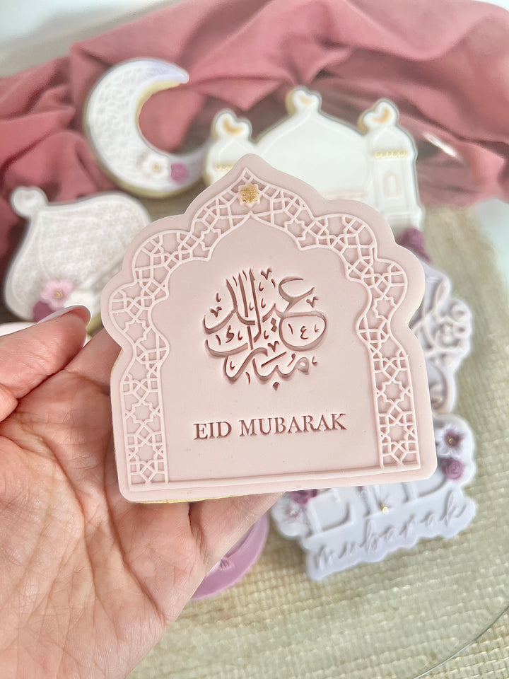 Kit contour porte orientale et 2 stamp'it Eid Mubarak+ emporte-pièce